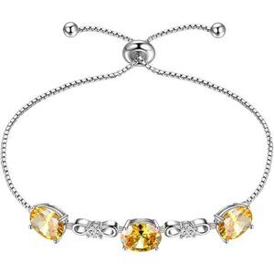 November-bracelet 925 Sterling Silver Birthstone Pendant Crystal